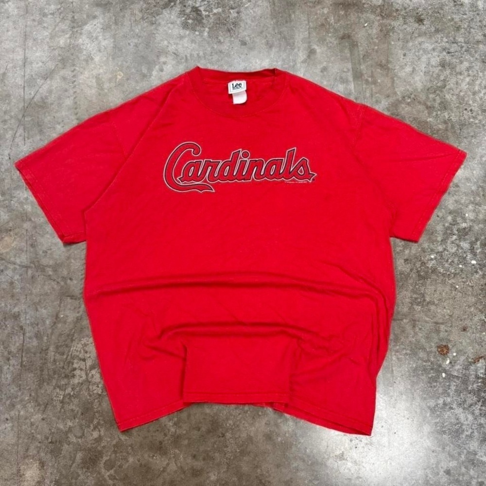 Y2K 2005 Lee St. Louis Cardinals Spell Out Tee Size XXL